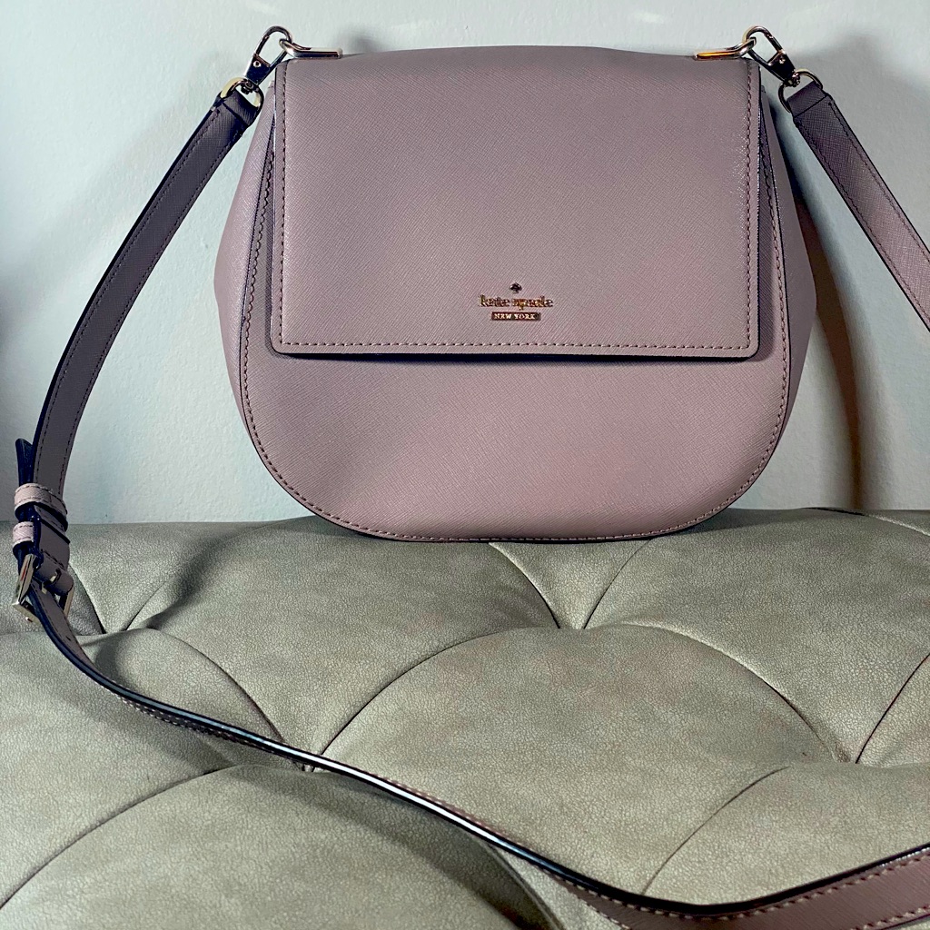 Kate Spade Dark Pink Grey Crossbody Purse